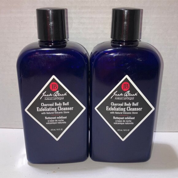 Jack Black Charcoal Body Buff Exfoliating Cleanser 2pc Set 16oz Each - Picture 1 of 1